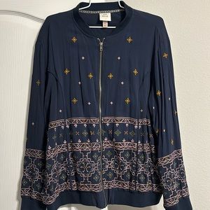 Knox Rose Navy Embroidered Jacket